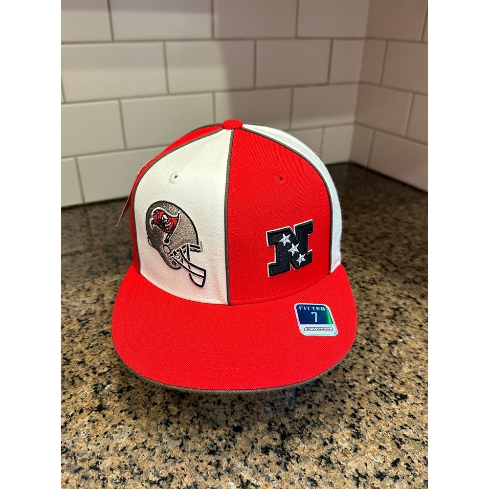 Tampa Bay Buccaneers Hat Reebok Fitted 7 Red White NFL Wool Cap